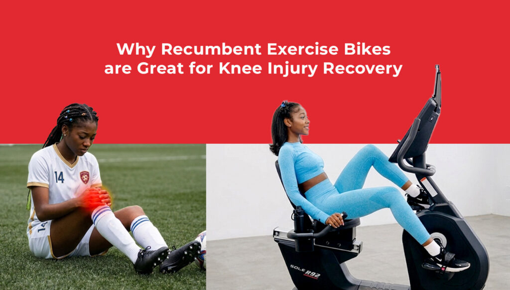 Recumbent exercise bike for knee injury recovery